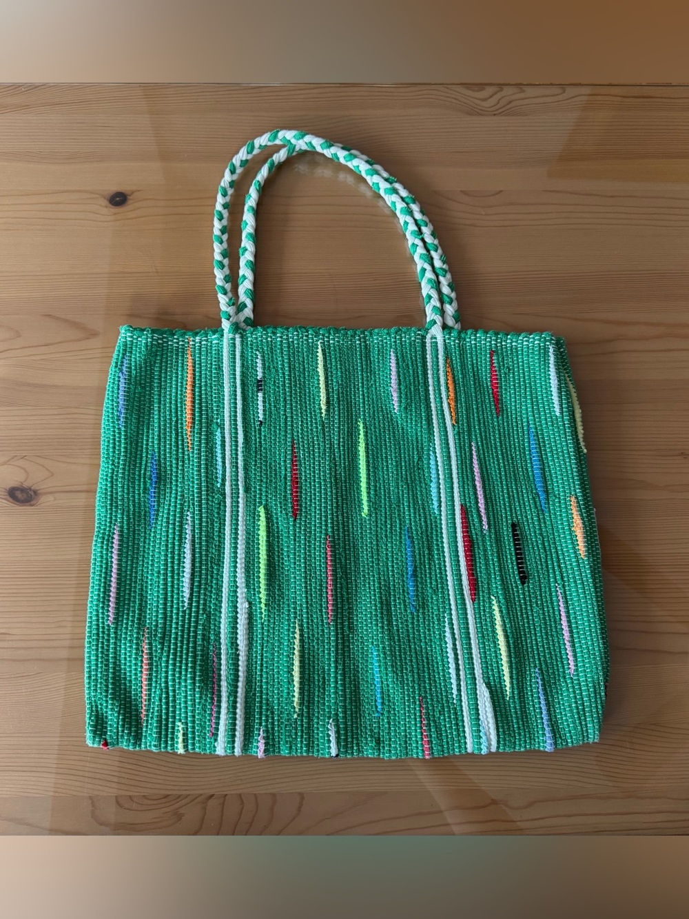 Zabaleen Large Green Woven Tote